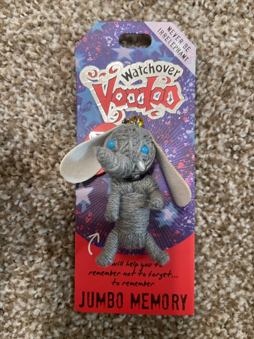 Watch over Voodoo Jumbo Memory Elephant Keychain - Gray